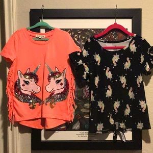 ONE STEP UP/IT’S OUR TIME UNICORN TOPS Sz 7/8